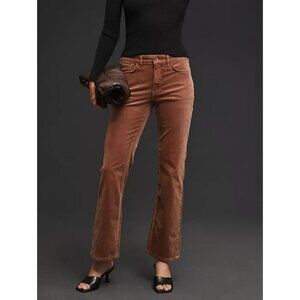 Anthropologie Pilcro The Yaya Rust Orange Corduroy Crop Flared Pants Size 26